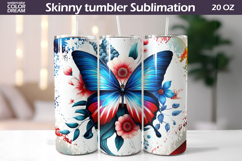 Patriotic Butterfly Tumbler | 4th Of July Floral Tumbler Product Image 1