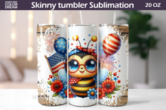 Patriotic Bee Tumbler | 4th Of July Tumbler Wrap Product Image 1