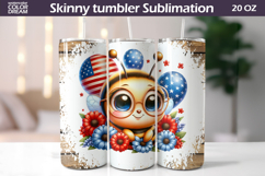 Patriotic Bee Tumbler | 4th Of July Tumbler Wrap Product Image 1