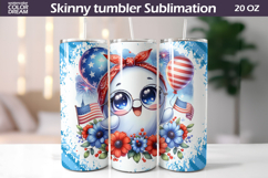 Patriotic Ghost Tumbler | 4th Of July Tumbler Wrap Product Image 1
