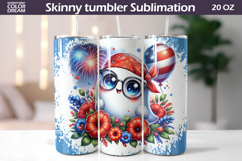 Patriotic Ghost Tumbler | 4th Of July Tumbler Wrap Product Image 1