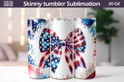 Patriotic Bow Tumbler Wrap | 4th Of July Bow Tumbler Product Image 1