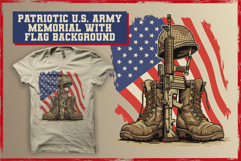 Patriotic U.S. Army Memorial with Flag Background Product Image 1