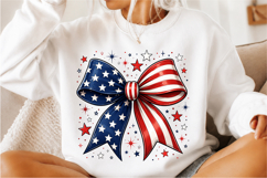 Patriotic USA Flag Bow PNG Product Image 3