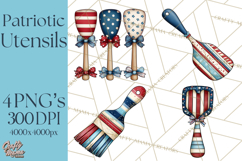 Patriotic Baking Tools Clipart PNG, 4th of July Kitchen Product Image 1