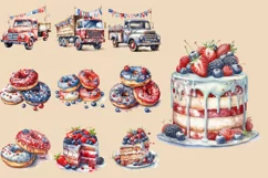 July 4th Patriotic Watercolour Clipart PNG 42 Product Image 2