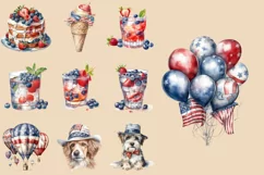 July 4th Patriotic Watercolour Clipart PNG 42 Product Image 3