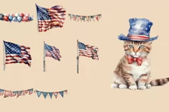 July 4th Patriotic Watercolour Clipart PNG 42 Product Image 5