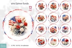 patriotic watercolor wind spinner sublimation design
