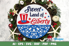 Patriotic Welcome Sign, Round Door Hanger Product Image 2
