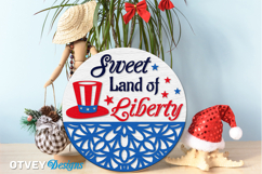 Patriotic Welcome Sign, Round Door Hanger Product Image 3