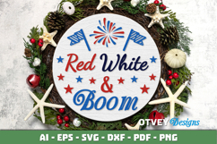 Patriotic Welcome Sign, Round Door Hanger Product Image 2