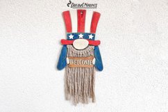 Patriotic Welcome Sign | Macrame Gnome Laser Cut Design Product Image 3