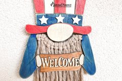 Patriotic Welcome Sign | Macrame Gnome Laser Cut Design Product Image 5