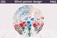 Patriotic Wind Spinner | 4th Of July Poppy Wind Spinner Product Image 1