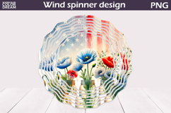 Patriotic Wind Spinner | 4th Of July Poppy Wind Spinner Product Image 1