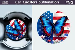 Patriotic Butterfly Car Coaster | 4th of July Car Coaster Product Image 1