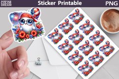 Patriotic Sticker Printable | 4th of July Sticker Product Image 1