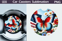 Patriotic Butterfly Car Coaster | 4th of July Car Coaster Product Image 1