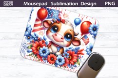 Patriotic Mouse Pad | Cow 4th of July Mousepad Product Image 1