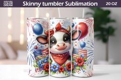 Cow Patriotic Tumbler | 4th Of July Tumbler Product Image 1