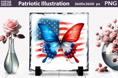 Patriotic Butterfly Illustration | Slate Sublimation Design Product Image 1