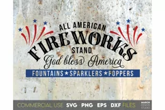 4th Of July SVG, All American Firework Stand Sign SVG, PNG Product Image 1