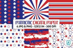 America Patriotic Digital Paper 2 Product Image 1