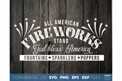 4th Of July SVG, All American Firework Stand Sign SVG, PNG Product Image 2
