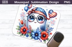 Patriotic Mouse Pad | Ghost 4th of July Mousepad Product Image 1