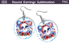 4th Of July Ghost Round Earrings | Patriotic Ghost Earrings Product Image 1