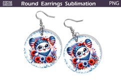 4th Of July Ghost Round Earrings | Patriotic Ghost Earrings Product Image 1