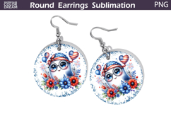4th Of July Ghost Round Earrings | Patriotic Ghost Earrings Product Image 1