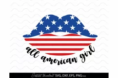 4th Of July SVG, All American Girl SVG, Lips SVG, Patriotic Product Image 2