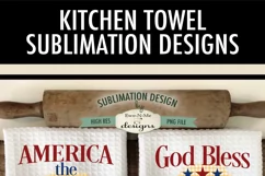Patriotic Barrel of Flowers - Sublimation Dish Towel Designs Product Image 4