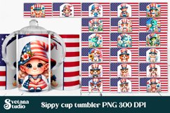 Patriotic sippy cup wrap | Patriotic kids tumbler bundle Product Image 1