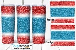 Blue Red Glitter Wrap for 20 oz. Tumbler PNG | Patriotic Product Image 1