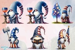 Patriotic Knight Gnome Watercolor Clipart - 30 Variations Product Image 7