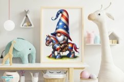 Patriotic Knight Gnome Watercolor Clipart - 30 Variations Product Image 8