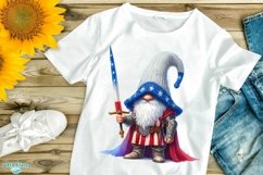 Patriotic Knight Gnome Watercolor Clipart - 30 Variations Product Image 11