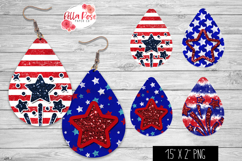 Patriotic Stars | 4th of July | 4 Sets of Teardrop Earrings Product Image 1
