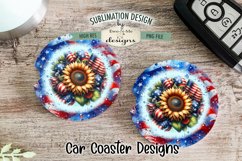 Patriotic Sunflower Wind Spinner Round Sublimation Design Product Image 2