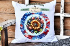 Patriotic Sunflower Wind Spinner Round Sublimation Design Product Image 6