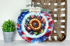 Patriotic Sunflower Wind Spinner Round Sublimation Design Product Image 7