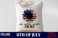 Sunflower One Nation Under God PNG | 4th Of July Sublimation Product Image 2
