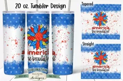 America the Beautiful Sunflower 20 oz Tumbler Sublimation Product Image 1