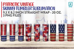 Patriotic Vintage Skinny Tumbler Wrap Sublimation - Set 1 Product Image 1