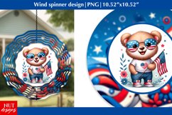 Bear American wind spinner PNG, 4th of July sublimation Product Image 1