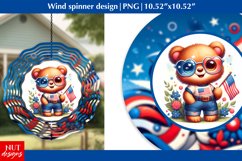 Bear American wind spinner PNG, 4th of July sublimation Product Image 1