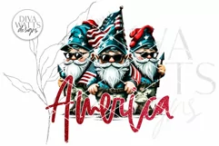 Patriotic Military Gnomes | Sublimation PNG | 4th of July Product Image 3